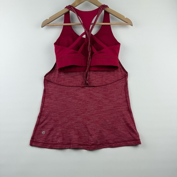 Lululemon • Size 6 Power Y Bra Tank with Open Back Braided Strap – Rosewood Red - Picture 2 of 6